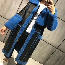 Замшевое пальто из овечьей шерсти, длинное женское пальто из овчины