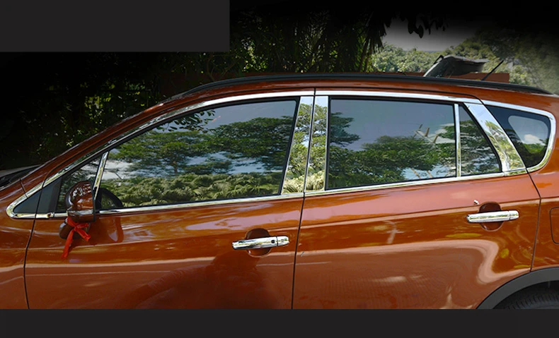 Высококачественная накладка на окна автомобиля из нержавеющей стали(вверх+ вниз+ задний треугольник, набор из 26 шт. для Suzuki SX4 S-Cross