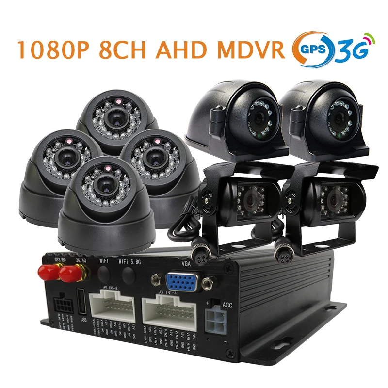 Free Shipping 8CH H.264 GPS 3G SD 1080P AHD Car DVR MDVR Video Recorder