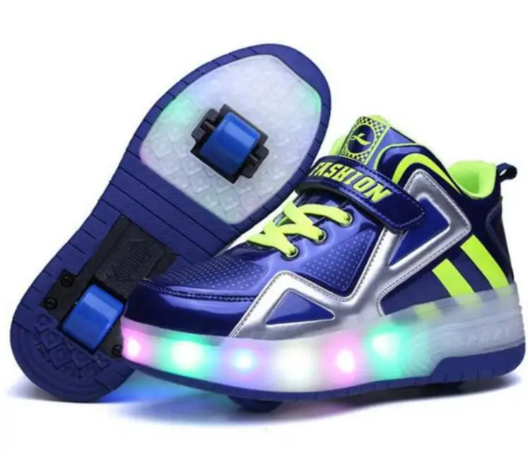 

2018 Children Roller Shoes With Lighted Breathable Fashion Boy & Girls Kids Wheels Shoes Roller Sneakers SPORT CASUAL For Kids