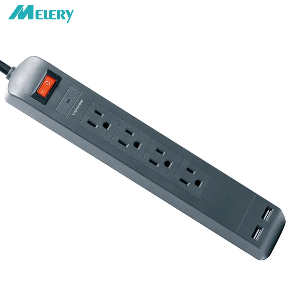 Цена Мощность Полосы стабилизатор напряжения USB выход 4 США розетка с USB 2 Чаринг порты защита от перегрузки 6Ft 1,8 м удлинитель