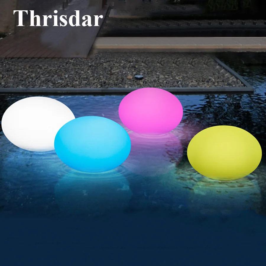 

Thrisdar IP68 LED Swimming Pool Floating Pool Ball Light RGB Outdoor Flat Ball Landscape Patio Lawn Pathway Deck Light