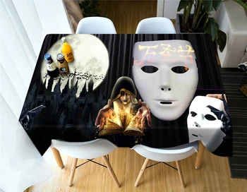 

3D Halloween monsters Waterproof rectangle Round Table Cloth Home Decoration able Cover Customizable Size Curtain Bedding