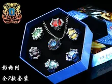 7 pçs/set Moda jóias anel Katekyo Hitman Reborn Sawada Tsunayoshi PVC Action Figure Brinquedos Cosplay para Homens mulheres crianças Presente
