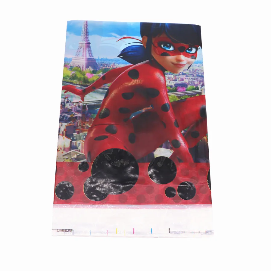 

108*180CM Ladybug girl Cartoon happy birthday Disposable tablecloth Kid baby shower Birthday Party supplier