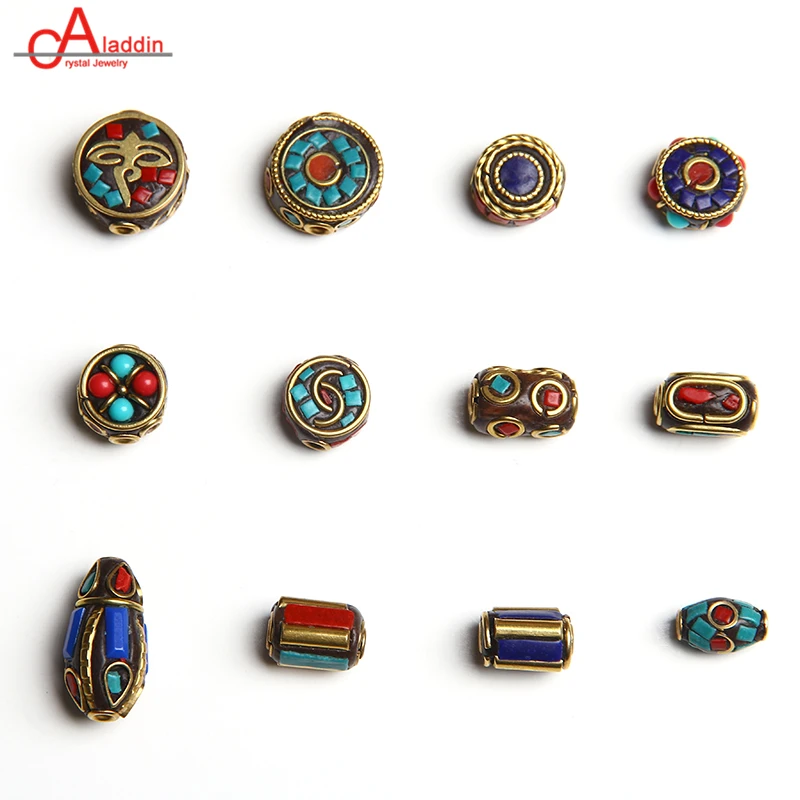 

Aladdin Wholesale Nepal Metal Copper Cloisonne Beads Vintage Ethnic Barrel DIY Bracelet Necklace Jewelry Accessories 673-684