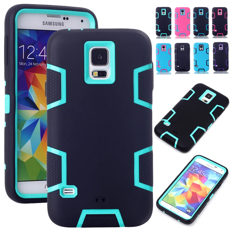  Hybrid Rubber ShockProof Protective Heavy Duty Hard Case Cover For Samsung Galaxy S5 i9600 w/Screen Protector Film+Stylus Pen 
