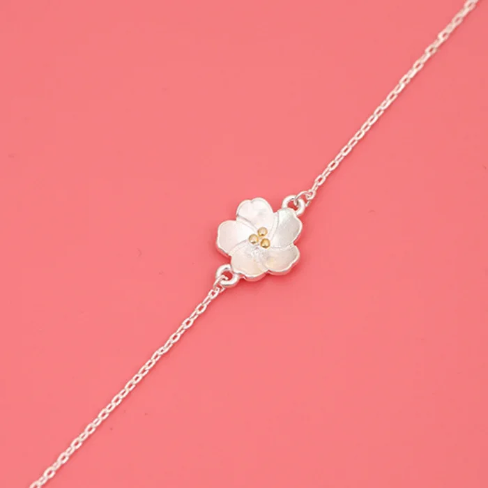 

Summer Brand Fashion 925 Sterling Silver Flower Bracelets For Women New Designer S925 Charms Bracelets Bijoux Wholesale