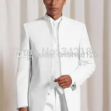 Изготовленный на заказ белый стоячий воротник жениха смокинги/Лучший мужской костюм/Свадебный для шафера мужские свадебные костюмы/Жених смокинги невесты