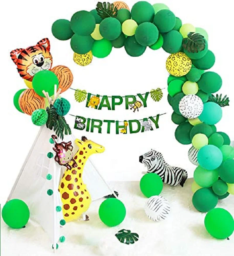 Животное шарики для день рождения джунгли вечерние сафари вечерние тематические элементы джунгли воздушный шар Декор для вечеринки в честь Дня Рождения, одежда на день рождения воздушные шары