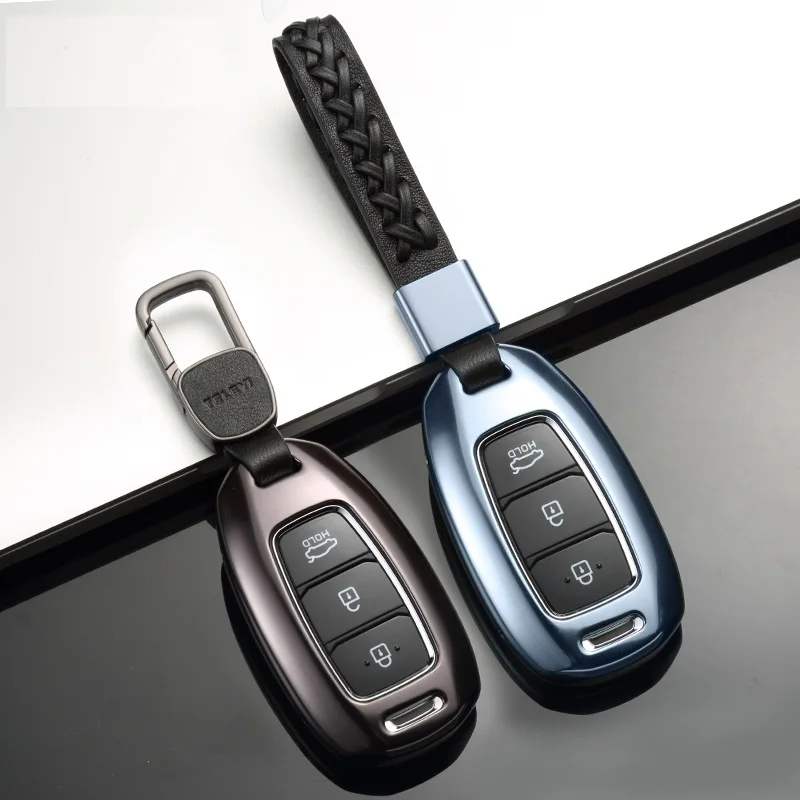 Алюминиевый сплав автомобильный ключ чехол для ключа Держатель для hyundai i30 Solaris Azera Grandeur Ig Accent Santa Fe Palisade KONA Encino