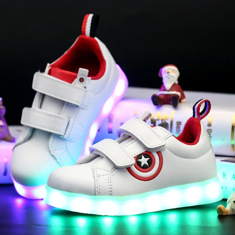

Luminous Sneakers Kids Casual Boys&Girls Glowing Shoe enfant USB Charging Basket Led Children Shoes With Light Up Led Buty