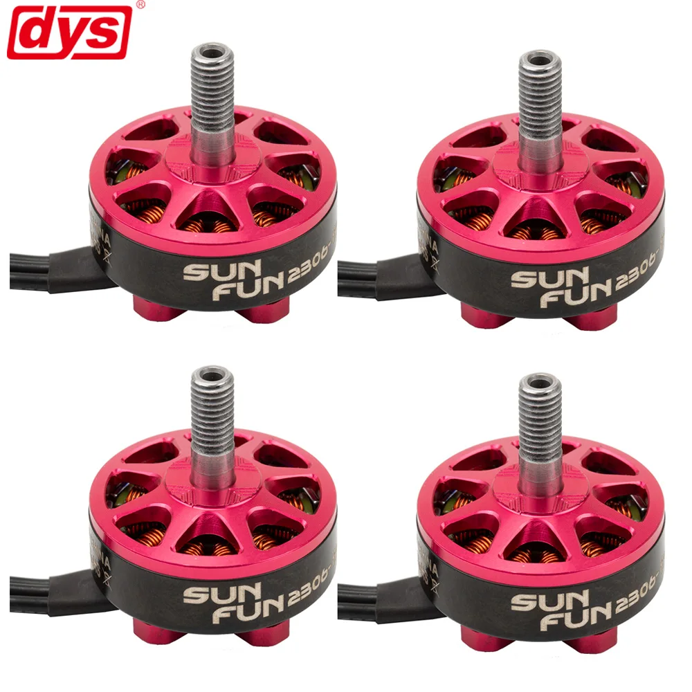 4 шт./лот DYS SUN FUN SF2306 1750KV 2500KV CW резьба FPV гоночный бесщеточный двигатель для радиоуправляемого дрона квадрокоптера запасные части