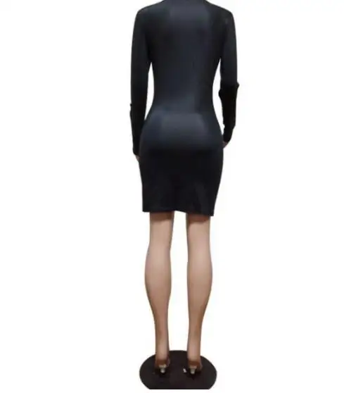 Для женщин карандаш платье осень в стиле «панк» с изображением черепа, с О-образным вырезом с длинным рукавом сексуальные Повседневное скелет Хэллоуин вечерние платья
