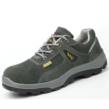 

large size men fashion breathable steel toe cap work safety shoes soft leather platform spring autumn tooling security low boots