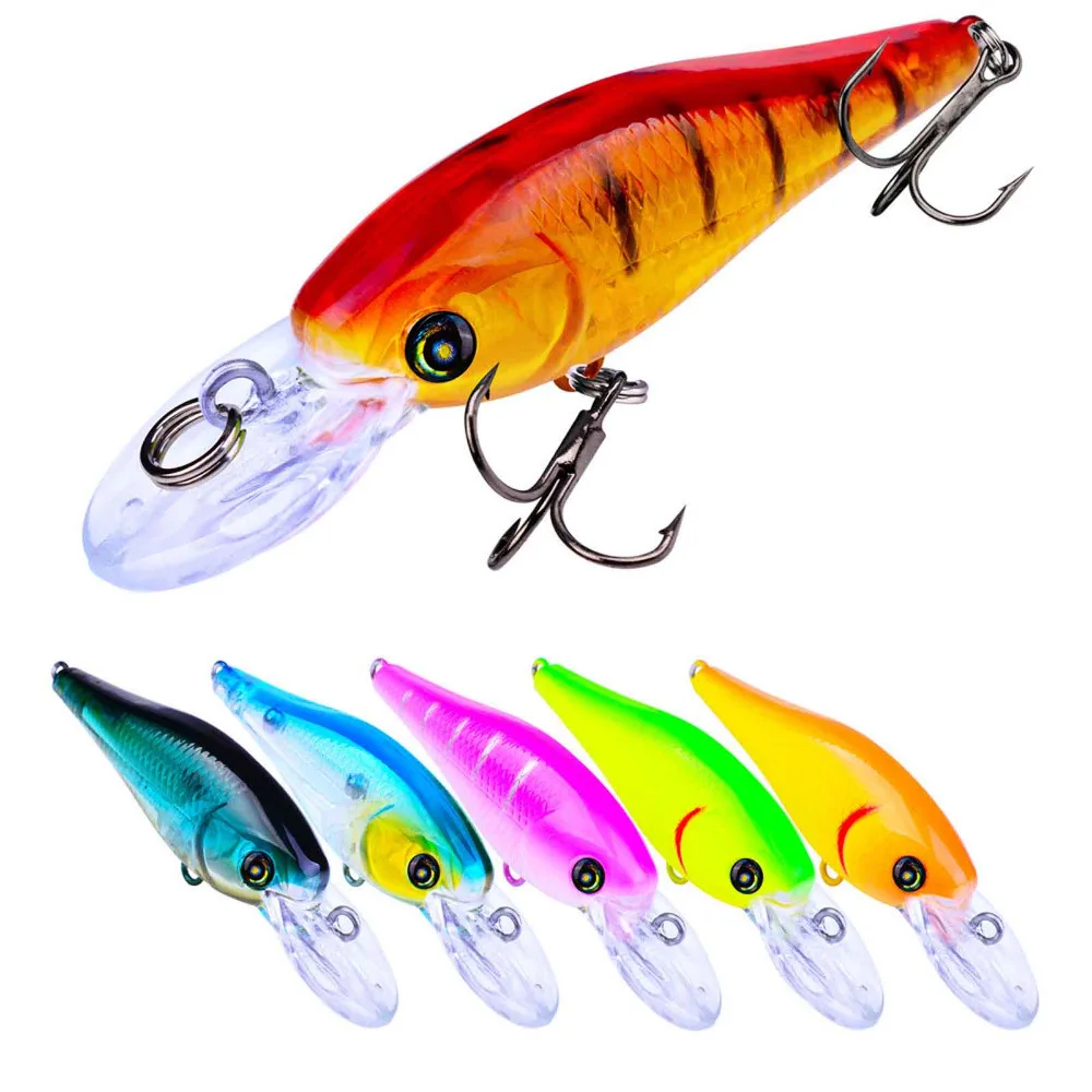 6PCS fishing Fish Minnow Crankbaits hook lure baits 6.7cm/5.5g | Спорт и развлечения