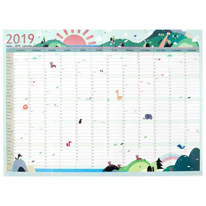 2019 365 days paper wall calendar 21 day 100 days desk planner new year diy plan schedule for kids day planner daily notes day planner