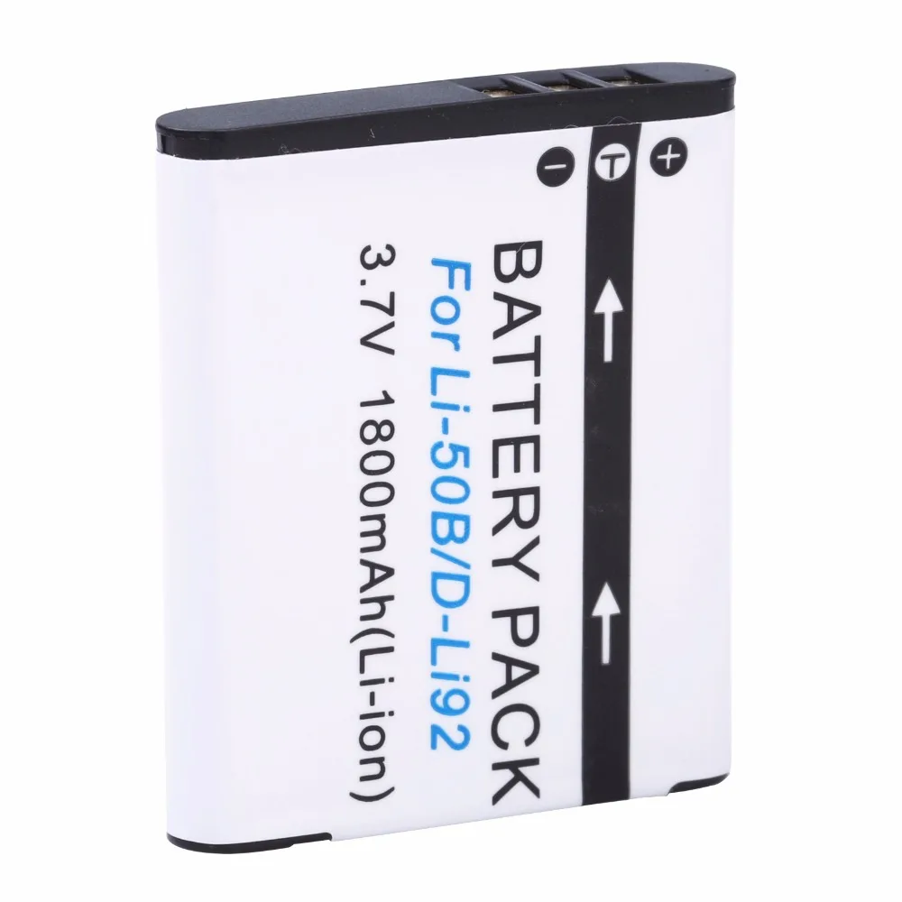 

Probty 1800mAh Li-50B Rechargeable Li-ion Battery For Olympus Mju 1020 SP-800UZ Stylus 1010 u 1010 Ricoh CX3 CX4 D-LI92 DLI92