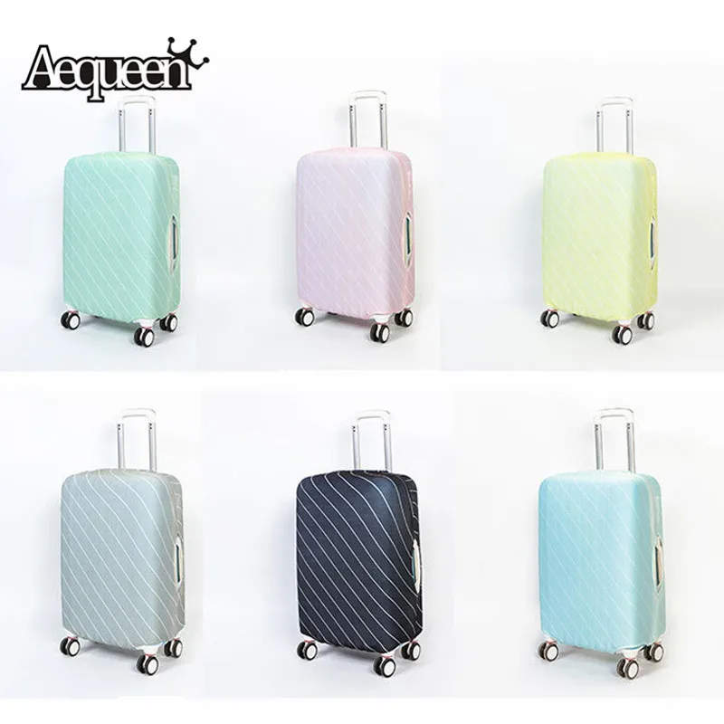 

AEQUEEN Elastic Luggage Cover Stretch Fabric Travel Suitcase Cover Dust-proof Striped Protector Travel Accessories 18-30inch