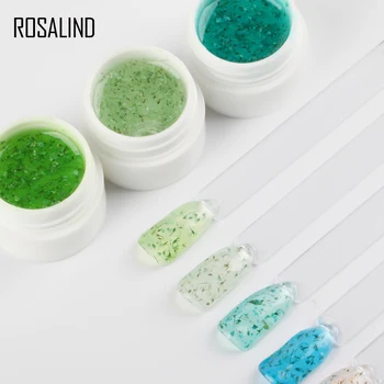 

ROSALIND Gel Polish Nails For Manicure UV Gel Varnish Paint Dried Flowers Nail Art 3D DIY Desgin Natural Fairy Nail Gel Polish