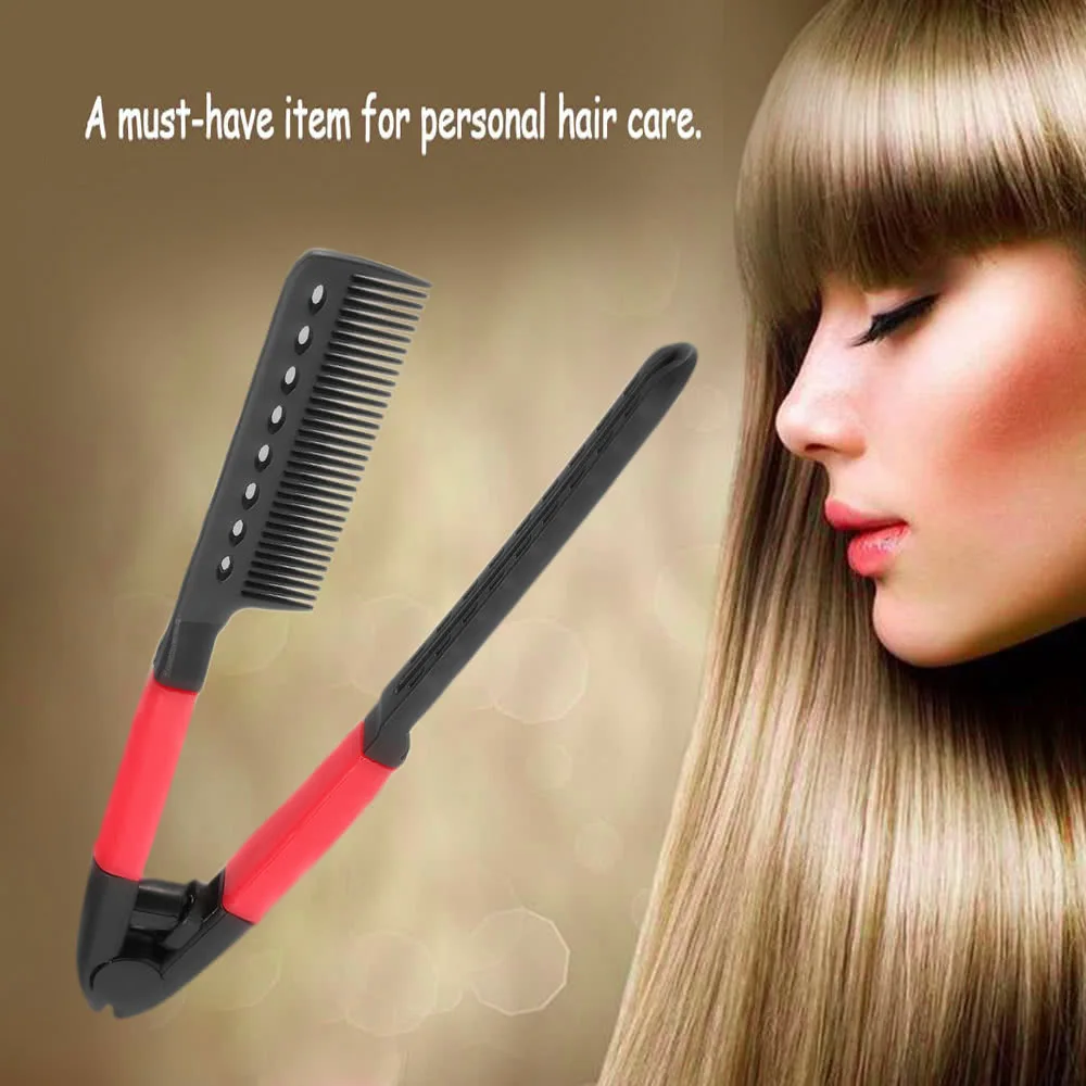 2 PCS Beauty Hair Comb Hair Straightening Comb Brush V Shape Folding Salon Hairdress Styling Tool Dress Up
