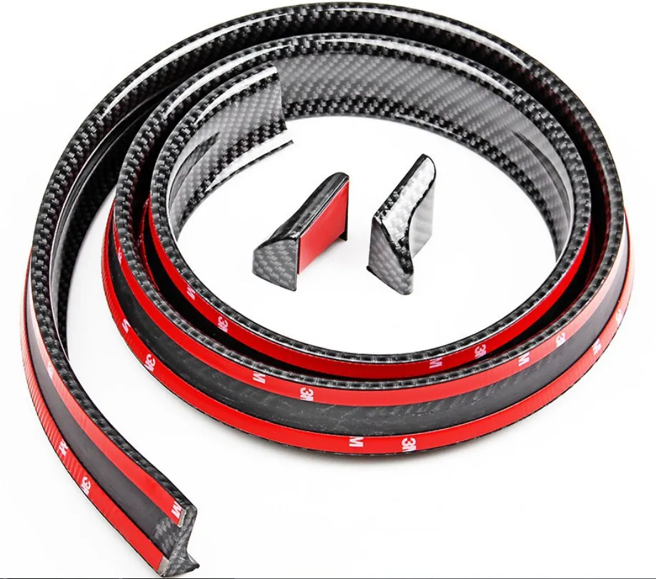 Universal Carbon Fber Soft Rubber Car Rear Spoiler 38mmx1.5m Exterior