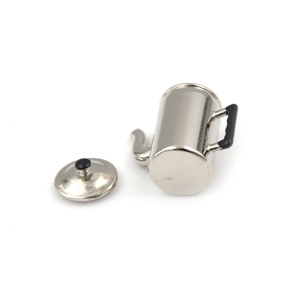 Dollhouse Miniatures Mini Metal Water Kettle Simulation Crafts Mini Canteen Play Furniture Kitchen Toys for 1:12 Accessories