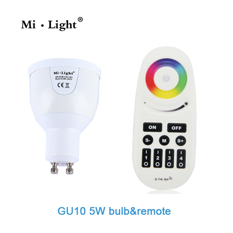 Mi.light 5W RGB bulb with remote 2.4G RF rgb led remote bulbs gu10 5W