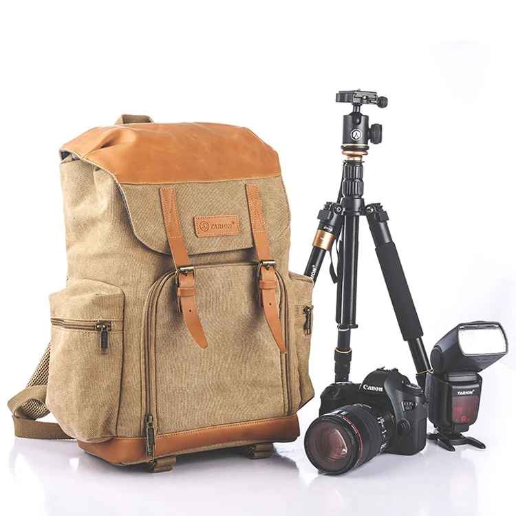 Roadfisher, винтажный, Повседневный, водонепроницаемый, Холщовый, DSLR, SLR, камера, рюкзак для путешествий, рюкзак, сумка для фотографии, вставка, подходит для Canon, Nikon, sony - Цвет: Khaki