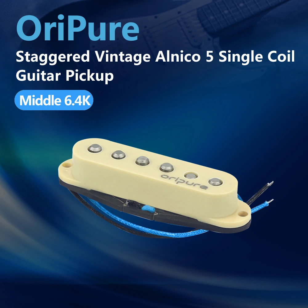 OriPure однокатушечный пикап Alnico 5 винтажный ошеломленный полюс электрогитара