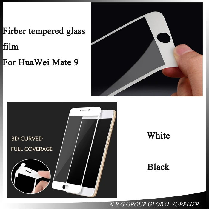100pcs/lot by DHL For Huawei Mate 9 Tempered Glass Film 3D Curved Full Cover Screen Protector Carbon Fiber Soft Edge for HuaWei | Мобильные