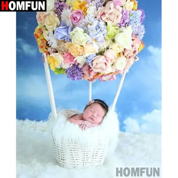 

HOMFUN Diamond Painting Full Square/Round Diamond "Baby flower" Pattern Embroidery Cross Stitch 5D Rhinestone Painting A25898
