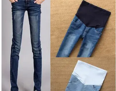 Elastic Waist 100% Cotton Maternity Jeans Pants For Pregnancy Clothes For Pregnant Women Legging Autumn Winter Plus Size