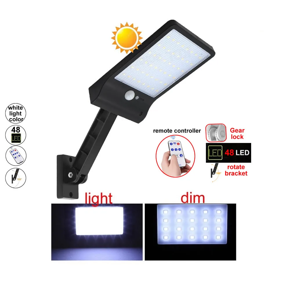 

48 LED remote controller Solar Spot Lumaria Energy Garden Gutter Fence Light Lantern Outdoor Garde