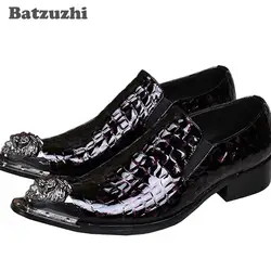 Batzuzhi ручной работы Высококачественные мужские туфли Роскошные вечерние Модельные туфли из натуральной кожи Для мужчин дизайнер обуви