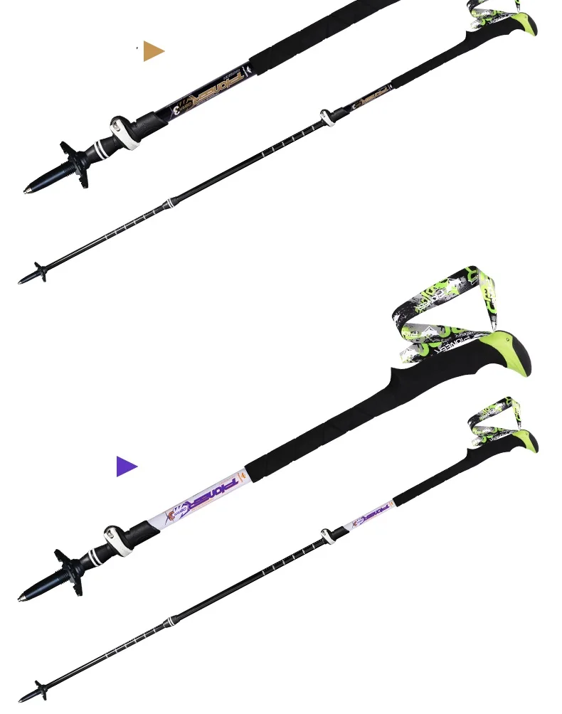 Caminhada para Fora 100% de Fibra Carbono Pólos Travamento Trekking Ultraleve Caminhadas Bengala Caminhada Varas 1 Par 4 caminhada para fora travamento trekking pólos ultraleve