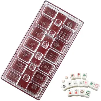 

DIY 21 Diamond Candy Mold Chocolate Maker Polycarbonate Chess Chinese mahjong Shape Wholesale 2020new Mould Z6R6