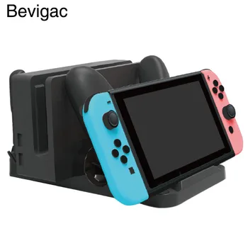 

Bevigac Multifunction Charge Charging Dock Stand Base for Nintendo Switch Console Joy-Con Pro Controller Game Card Storage