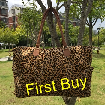 

1 piece good quality leopard weekender bag monogram personalize Farrah travel duffle tote bag women tote handbag