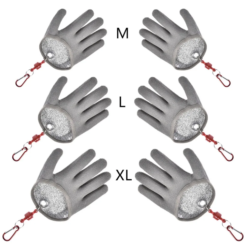 1 шт. рыбной ловли Goves противоскользящие Водонепроницаемый PE Нейлон Перчатки для рыбалки анти-вырезать укус Прихватки для мангала Для рыбалки