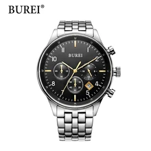 BUREI Man Watch Top Brand Luxury Clock Men Date Display Waterproof Sapphire Crystal Lens Multi-function Wristwatches Hot Sale