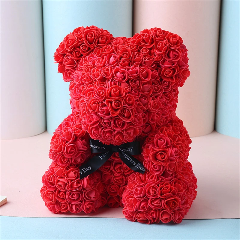

Valentine's Romantice Artificial Rose Bear/Dog/Rabbit PE Rose Gift For Wedding Party Creative DIY Valentine Gift PE Rose Doll