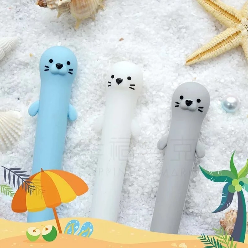 

1Pcs Cute Cartoon Lutra Otter Animal Pen 0.5mm Silicone Kawaii Gel Pens School Stationery Girls Student Gifts Escolar Papelaria
