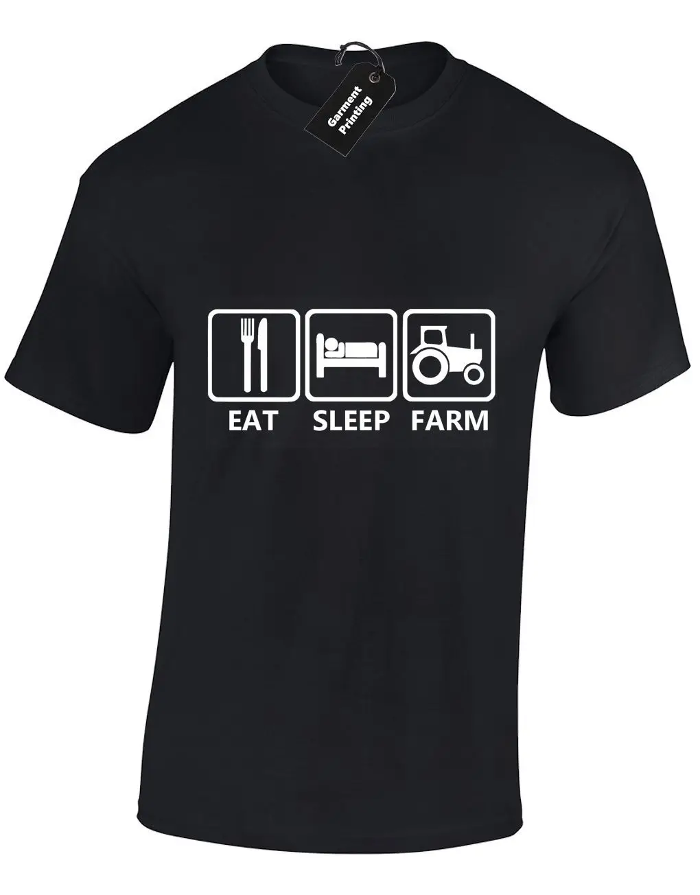EAT SLEEP FARM Мужская футболка забавная фермерская одежда трактор сельское