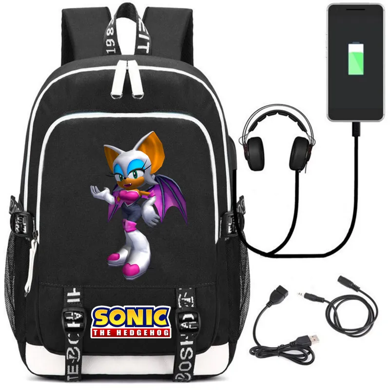 Игровой звуковой рюкзак с ежом Сумка ж/USB модный порт/наушники Рюкзак Сумка подростковая школьная сумка на плечо для ноутбука - Цвет: Style 8