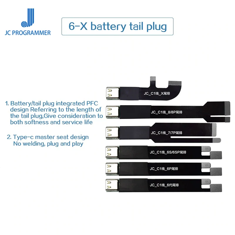 JC C1 Smart Repair Cable iPhone Current and Voltage Detector for iPhone 6 6s 7 8 8P X Motherboard Fault Charging Rooting Repair
