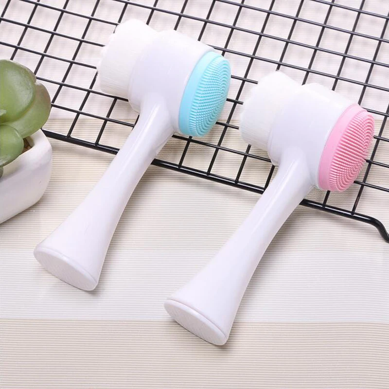 

1 pcs Multifunction 2in 1 silicone brush wash face brush bathroom face clean handle brush