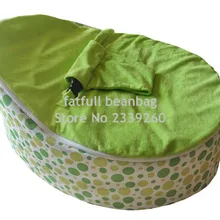 Только Чехол, без наполнителя-600D полиэстер зеленый горошек ребенка спальный мешок стул, дети beanbag сиденье