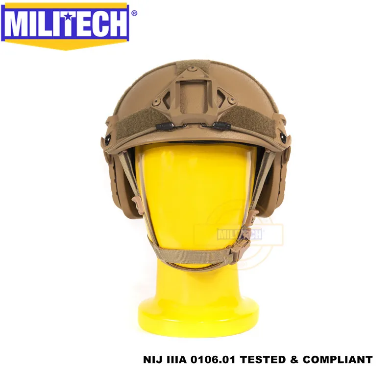 MILITECH CB Coyote Maritime Cut Deluxe NIJ IIIA БЫСТРО Пуленепробиваемый Шлем и комплект козырька Дело баллистический шлем-пуля защитная маска