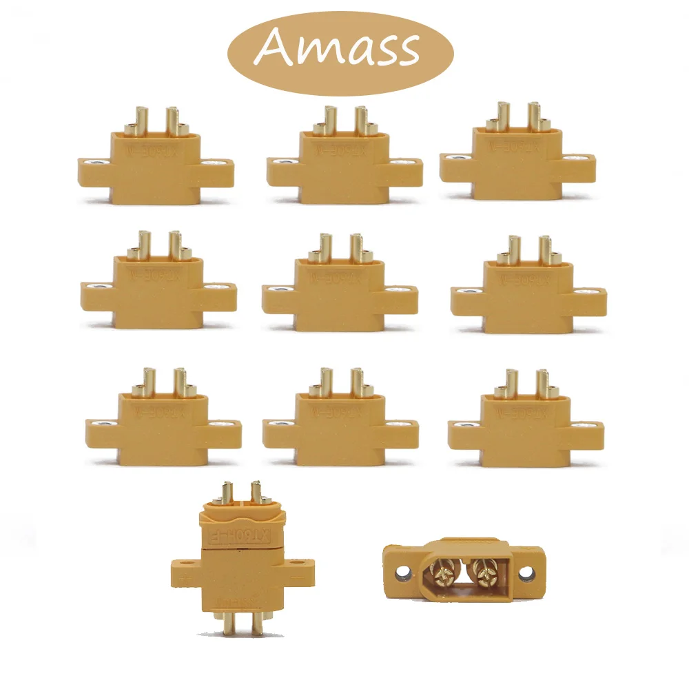 AMASS Connector Plug XT60E-M Mountable XT60 Male Plug Connector For RC Parts 2pcs/5pcs/10pcs   AMASS Connector Plug XT60E-M Mountable XT60 Male Plug Connector For RC Parts 2pcs/5pcs/10pcs